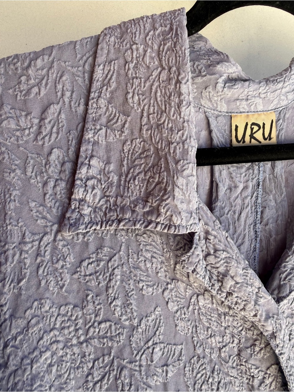 URU SILK JACKETblouse kimono cardigan L XL washable Long Sleeve vintage Top in T